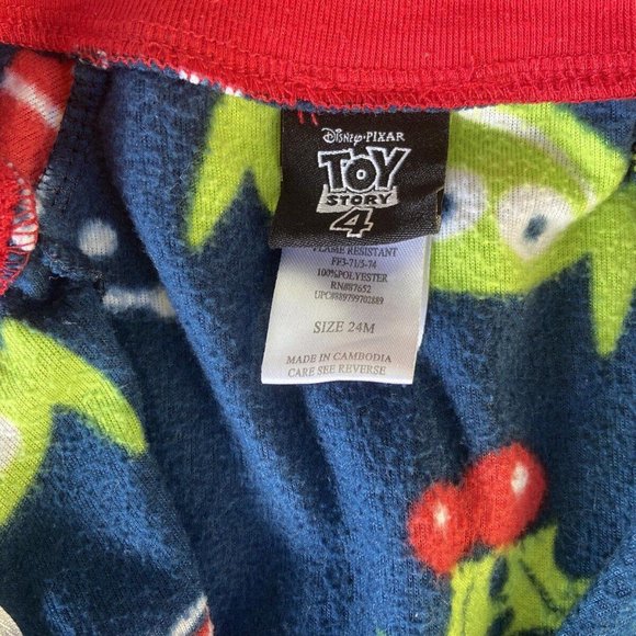 Disney Pixar Toy Story Alien Fleece FullZip Footed 1pc Outfit Pajama Holiday 24M - Picture 5 of 5